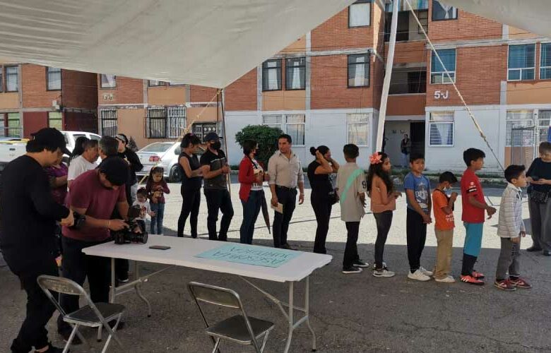Cine domo en la Colonia San Ramón en el estado de Puebla